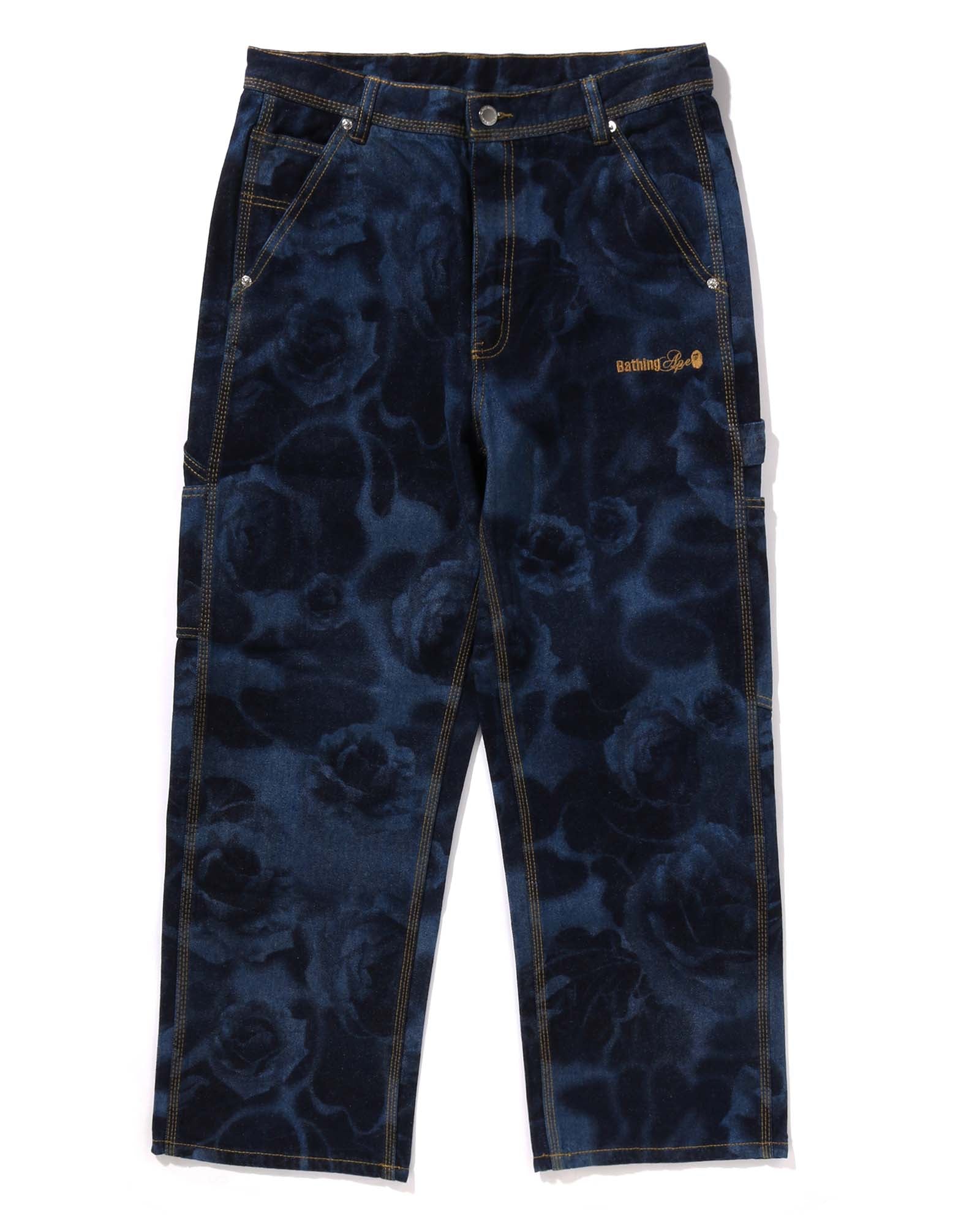 FLORAL CAMO JACQUARD RELAXED FIT 13OZ DENIM WORK PANTS image