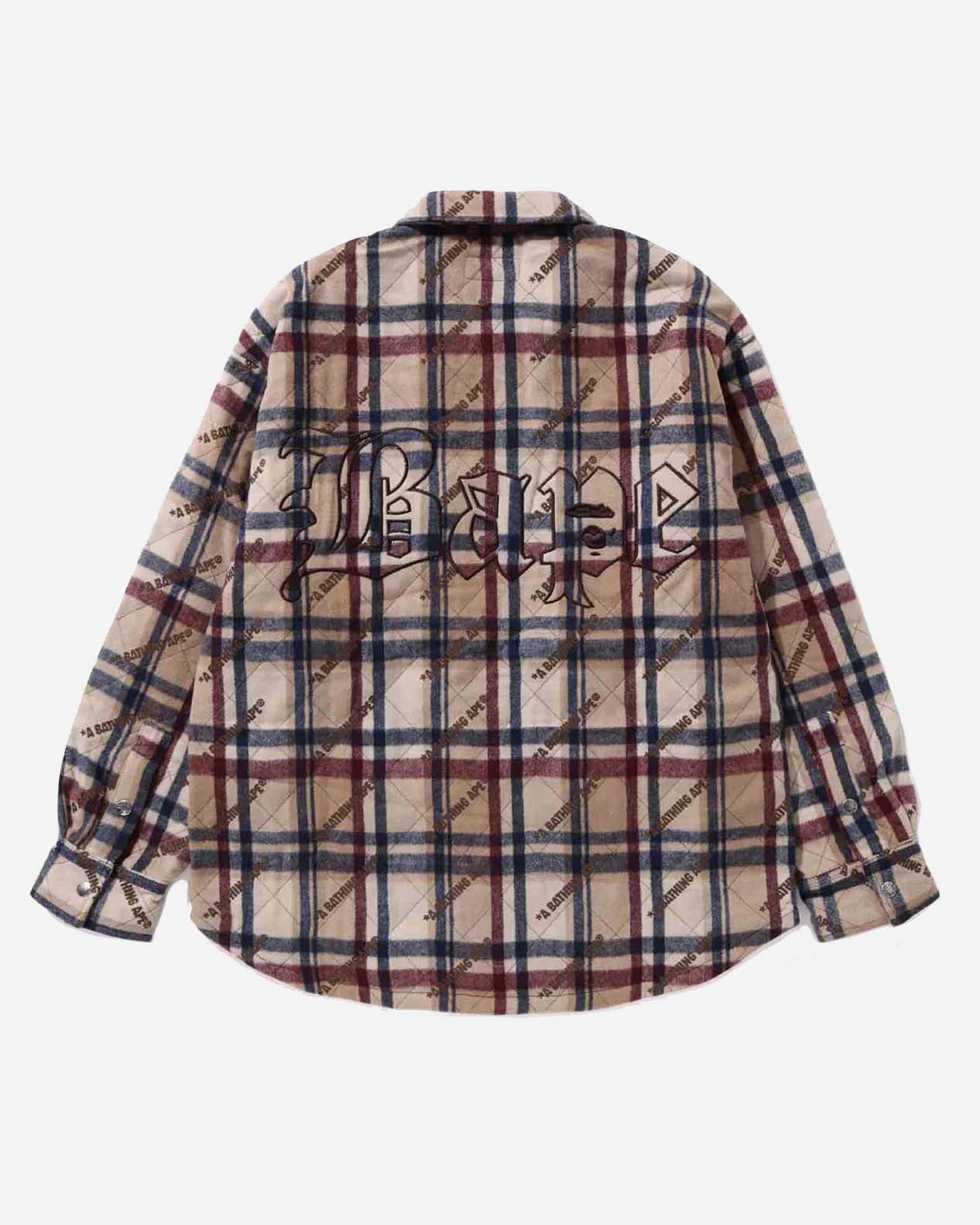 A BATHING APE LOGO CHECK PATTERN  PADDED FLANNEL SHIRT JACKET image