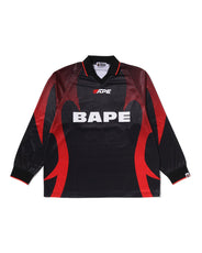 APE FLAME MONOGRAM JACQUARD LOGO RELAXED FIT FOOTBALL JERSEY thumbnail image