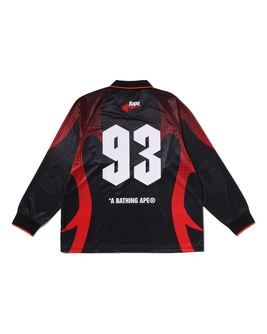 APE FLAME MONOGRAM JACQUARD LOGO RELAXED FIT FOOTBALL JERSEY image