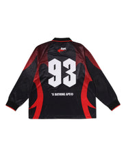 APE FLAME MONOGRAM JACQUARD LOGO RELAXED FIT FOOTBALL JERSEY thumbnail image