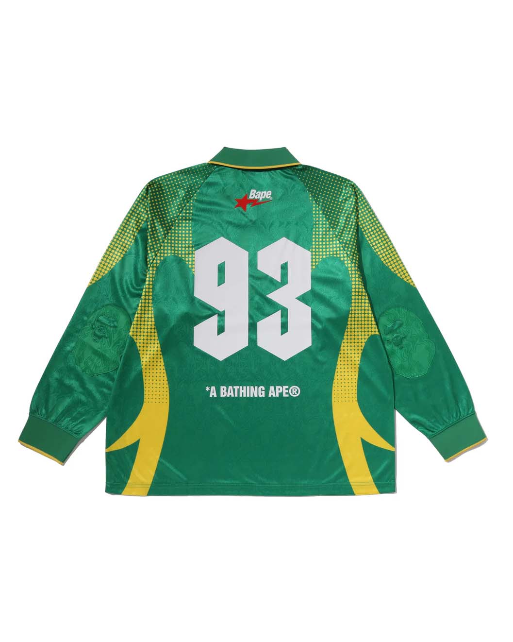 APE FLAME MONOGRAM JACQUARD LOGO RELAXED FIT FOOTBALL JERSEY image