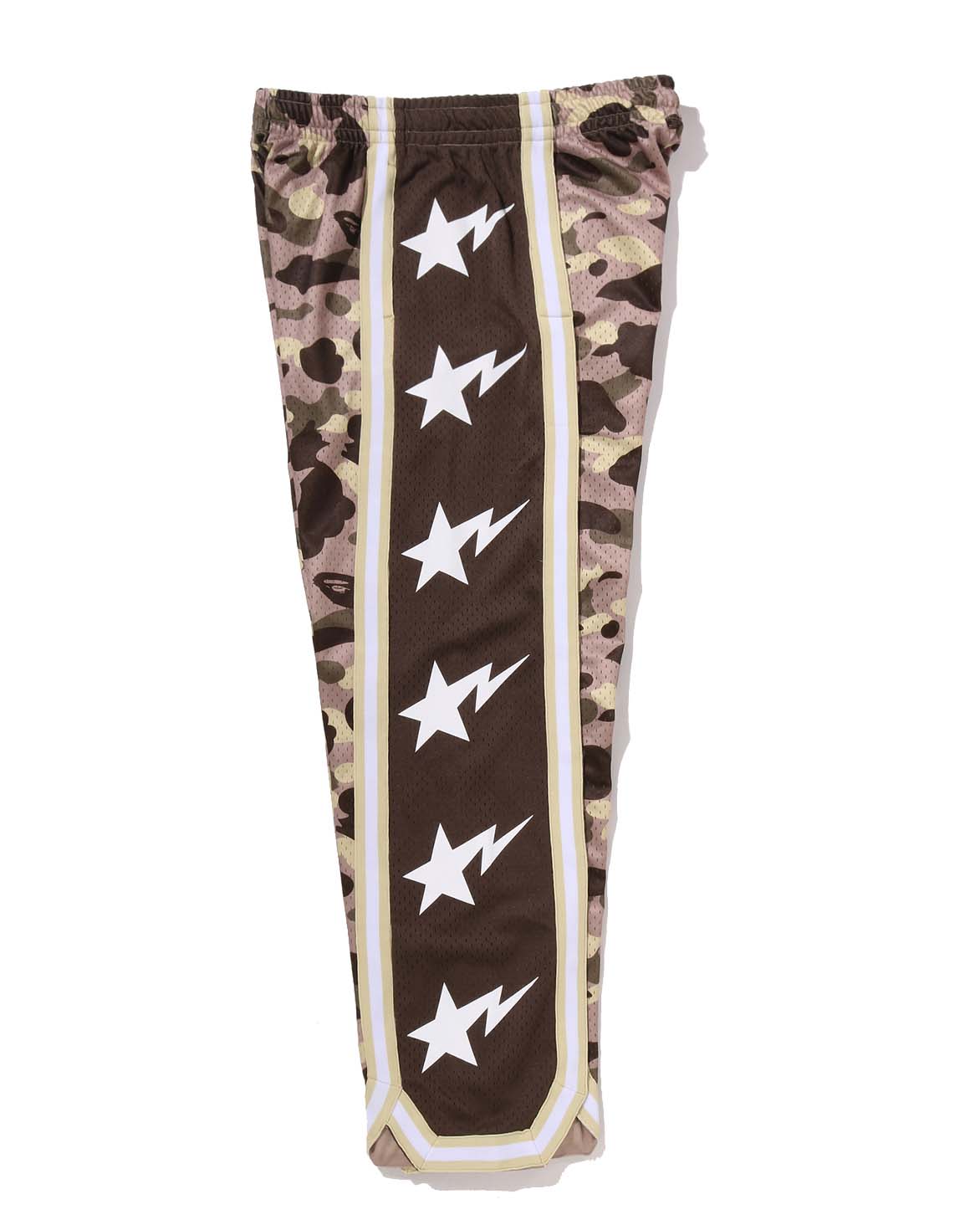 COLOR CAMO MESH HIGH SPLIT SNAP BUTTON RELAXED FIT PANTS image