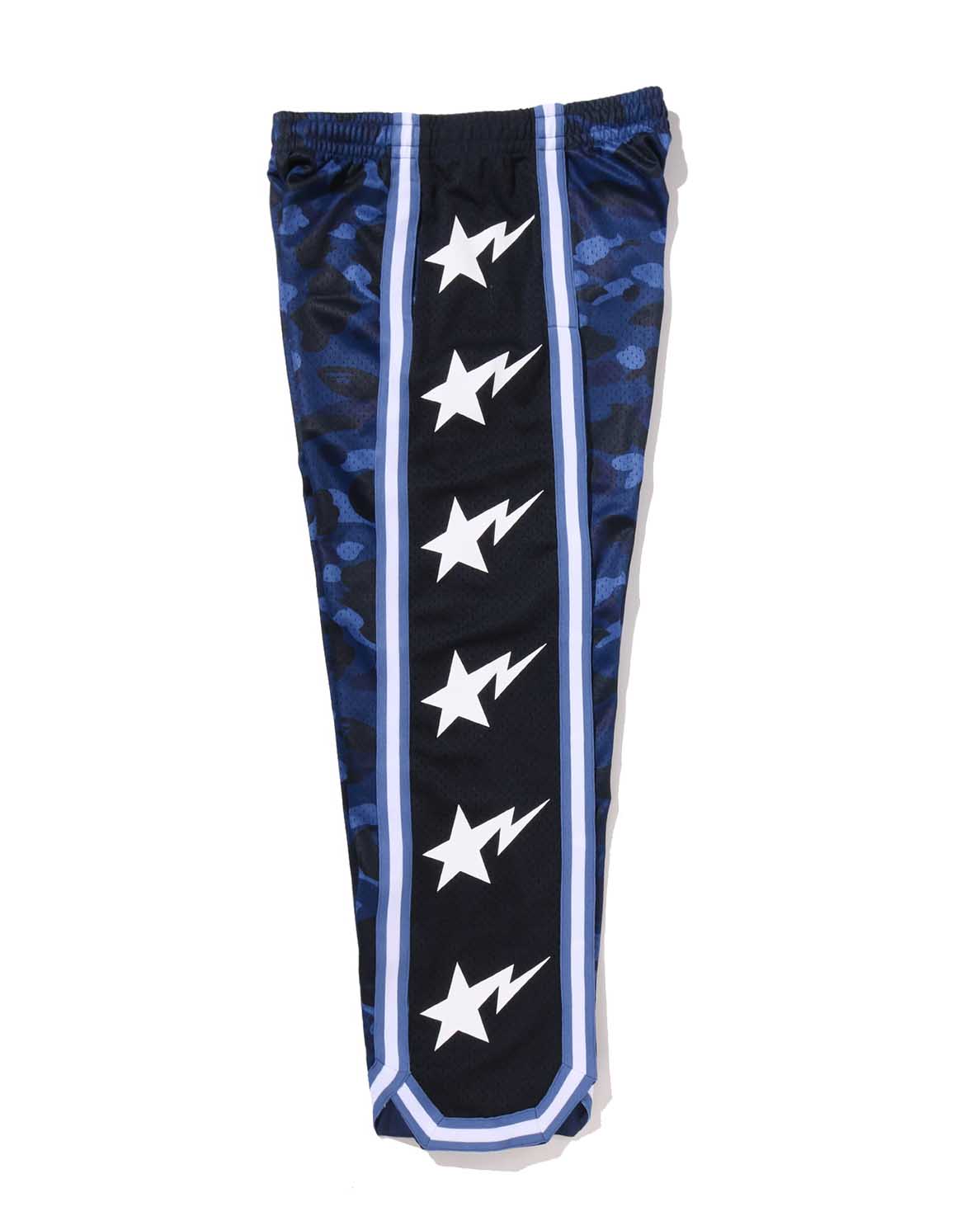 COLOR CAMO MESH HIGH SPLIT SNAP BUTTON RELAXED FIT PANTS image