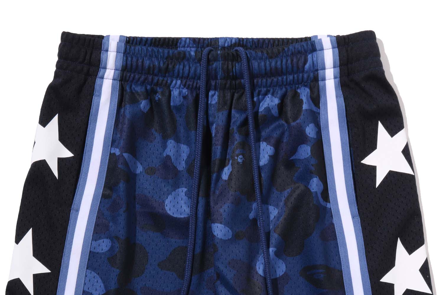 COLOR CAMO MESH HIGH SPLIT SNAP BUTTON RELAXED FIT PANTS image