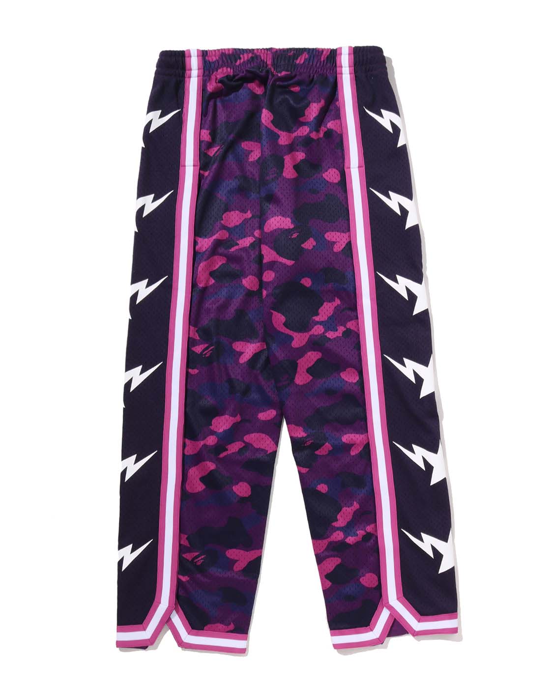 COLOR CAMO MESH HIGH SPLIT SNAP BUTTON RELAXED FIT PANTS image