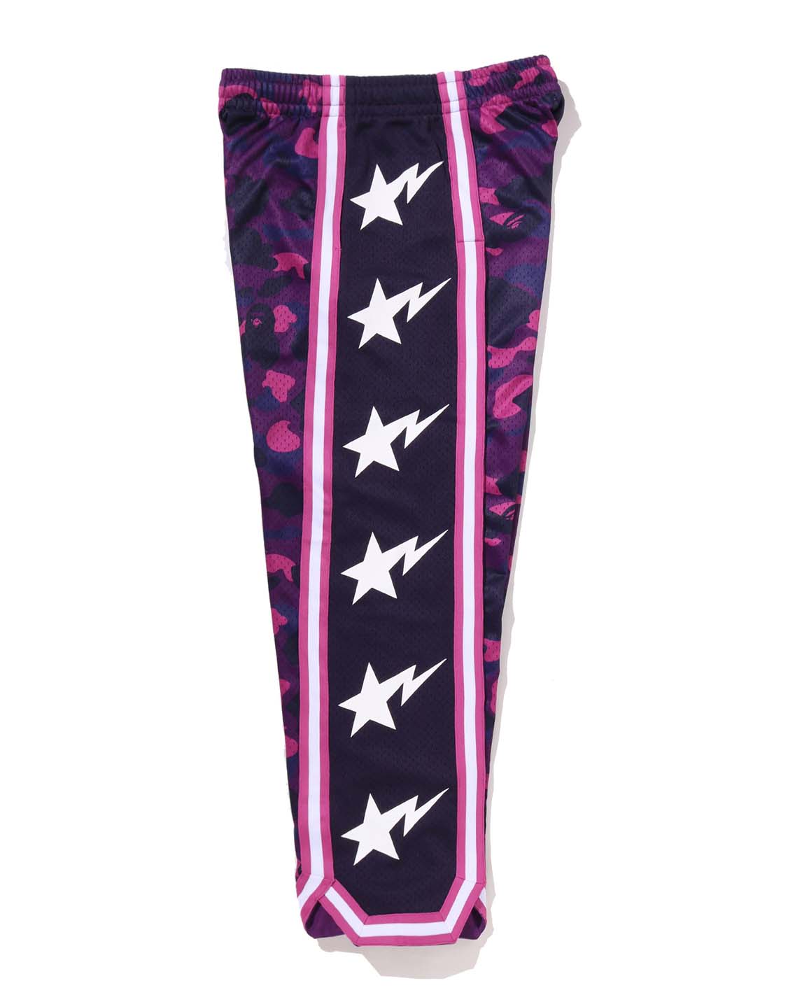 COLOR CAMO MESH HIGH SPLIT SNAP BUTTON RELAXED FIT PANTS image