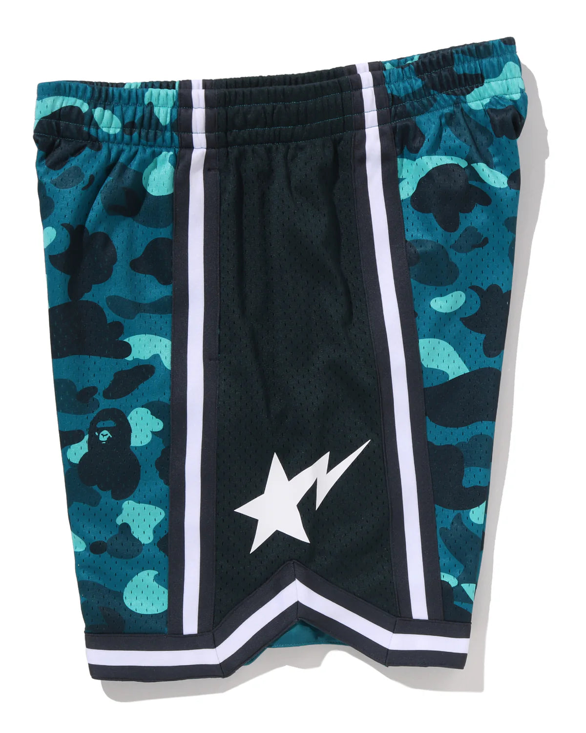 COLOR CAMO MESH RELAXED FIT SHORTS image