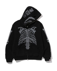 SKELETON SHARK HEAVY WASHED CROPPED FIT FULL ZIP HOODIE thumbnail image