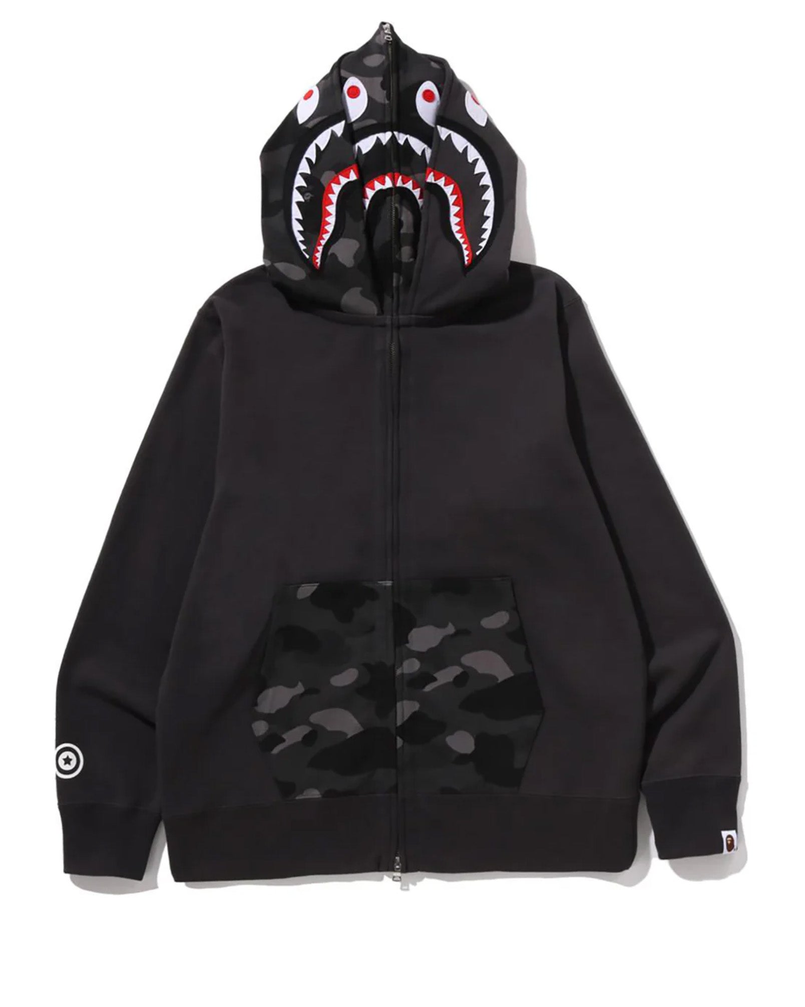 COLOR CAMO SHARK FULL ZIP DOUBLE HOODIE image