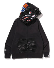 COLOR CAMO SHARK FULL ZIP DOUBLE HOODIE thumbnail image